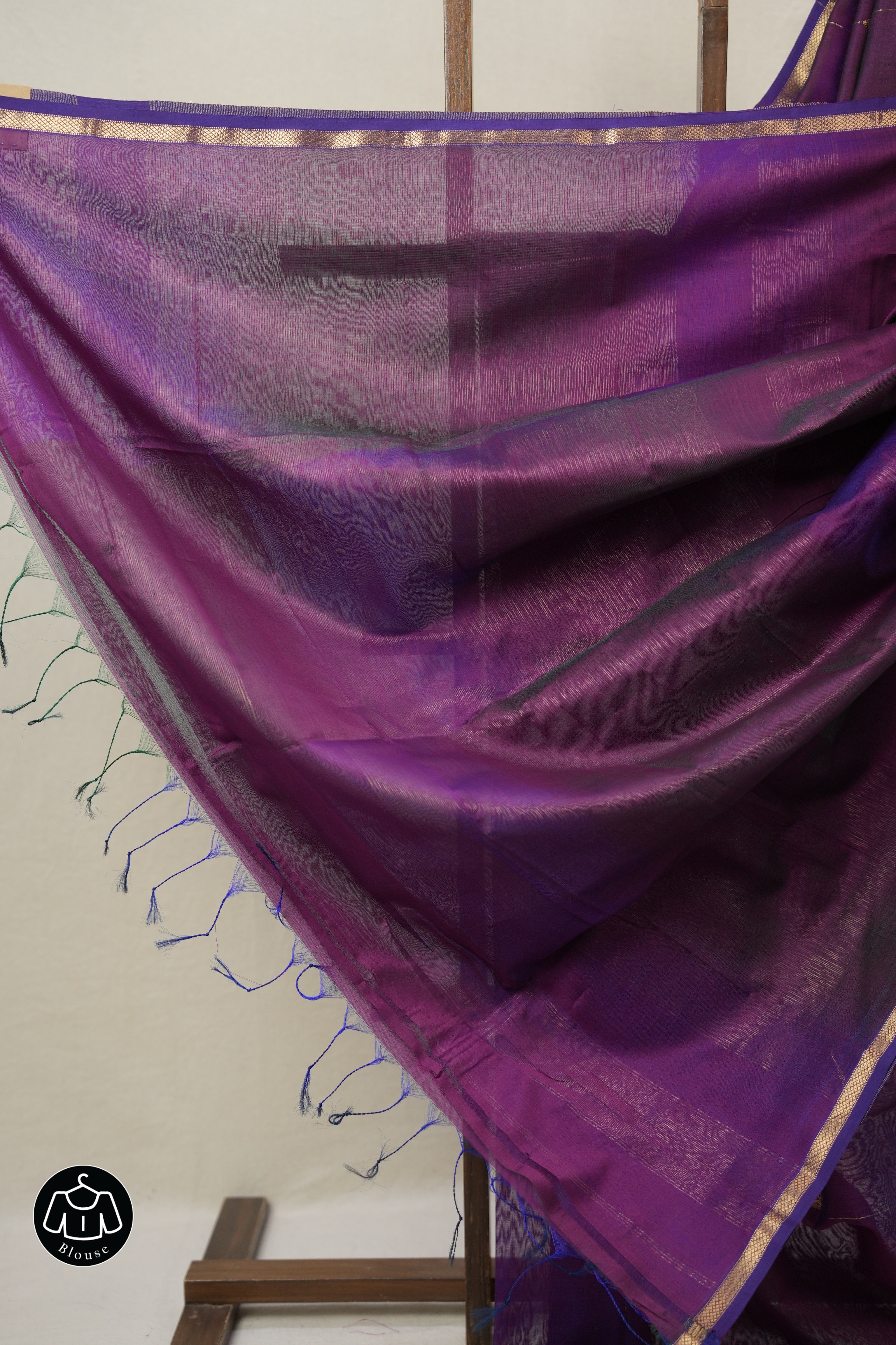 Two Tone Purple Maheshwari Saree - SRTTPMS977