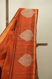 Orange Raw Silk Saree - SRORSS1081