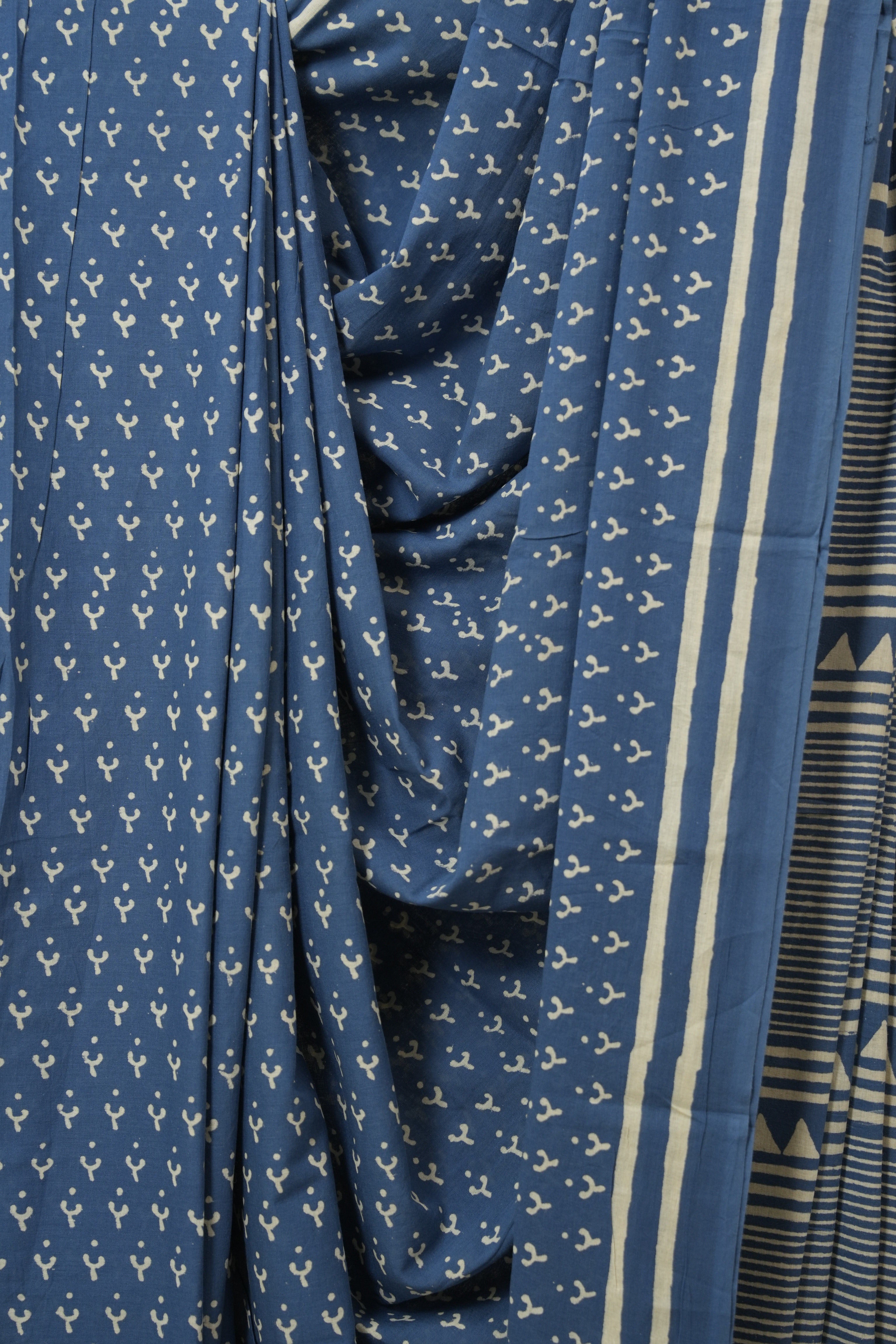 Dark Blue HBP Cotton Saree - SRDBCS3375