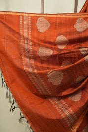 Orange Raw Silk Saree - SRORSS1081