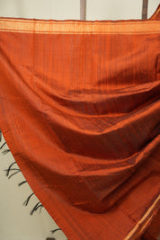 Orange Raw Silk Saree - SRORSS1081