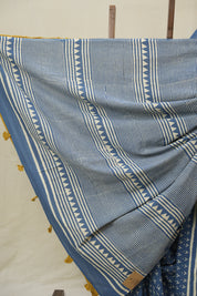 Dark Blue HBP Cotton Saree - SRDBCS3375