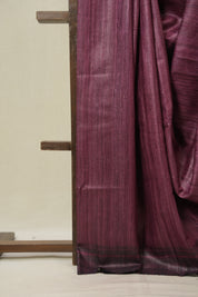 Wine Tussar Silk Saree - SRWTSS1849