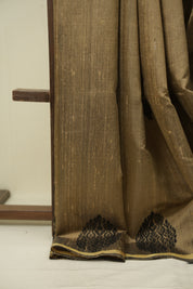 Sand Brown Raw Silk Saree - SRSBRSS1082