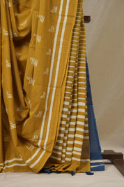 Mustard HBP Cotton Saree - SRMCS3376