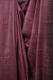 Wine Tussar Silk Saree - SRWTSS1849