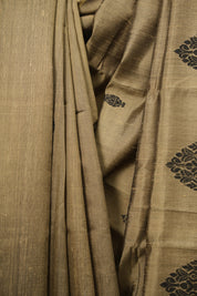 Sand Brown Raw Silk Saree - SRSBRSS1082