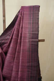 Wine Tussar Silk Saree - SRWTSS1849