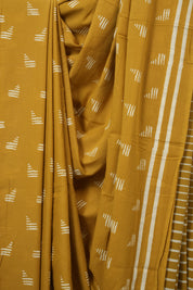 Mustard HBP Cotton Saree - SRMCS3376