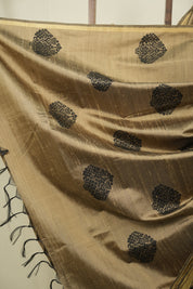Sand Brown Raw Silk Saree - SRSBRSS1082