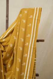 Mustard HBP Cotton Saree - SRMCS3376