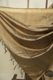 Sand Brown Raw Silk Saree - SRSBRSS1082