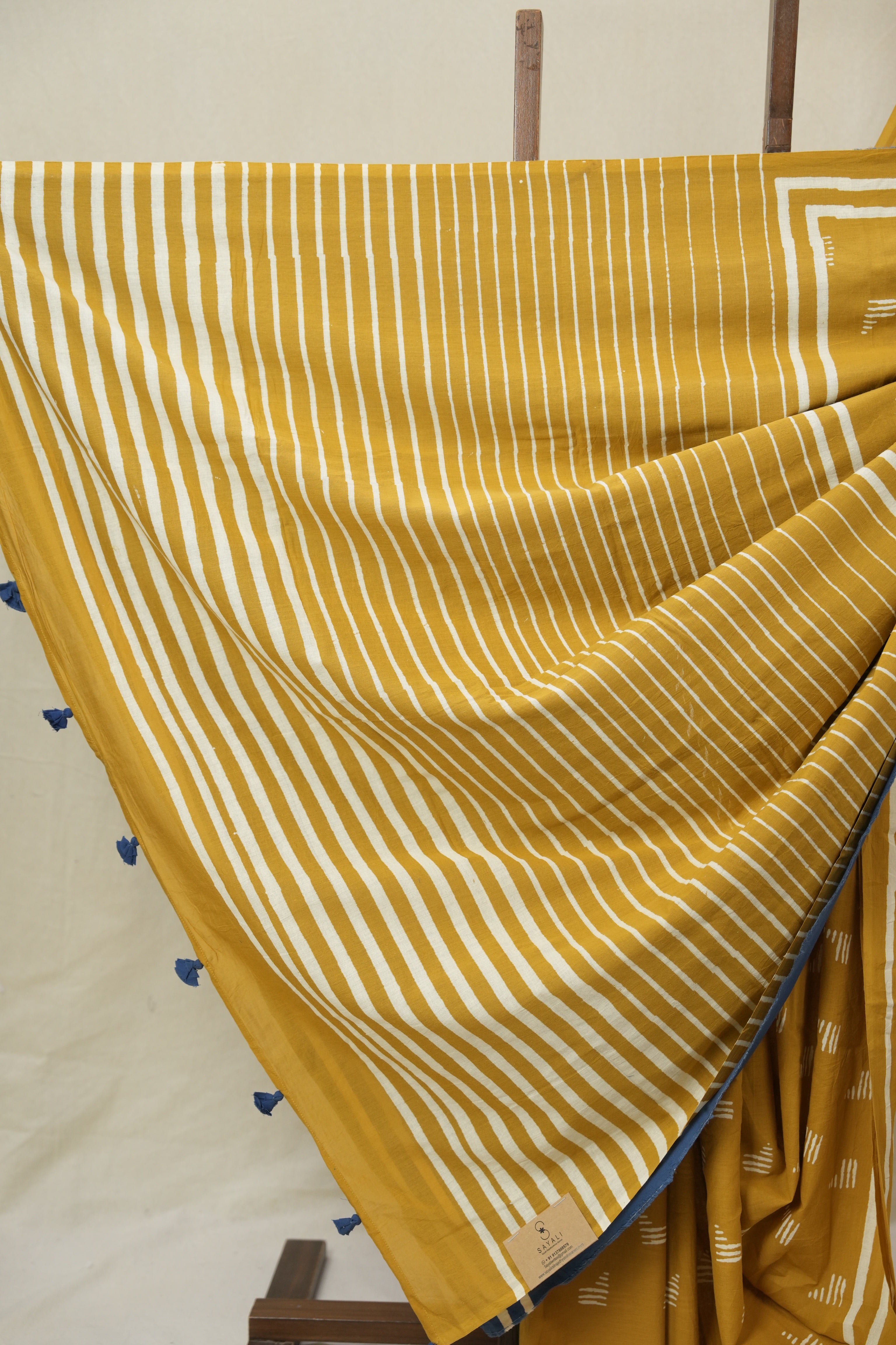 Mustard HBP Cotton Saree - SRMCS3376