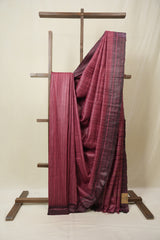 Plum Tussar Silk Saree - SRPTSS1852