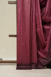 Plum Tussar Silk Saree - SRPTSS1852