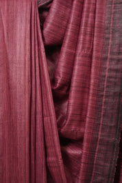 Plum Tussar Silk Saree - SRPTSS1852