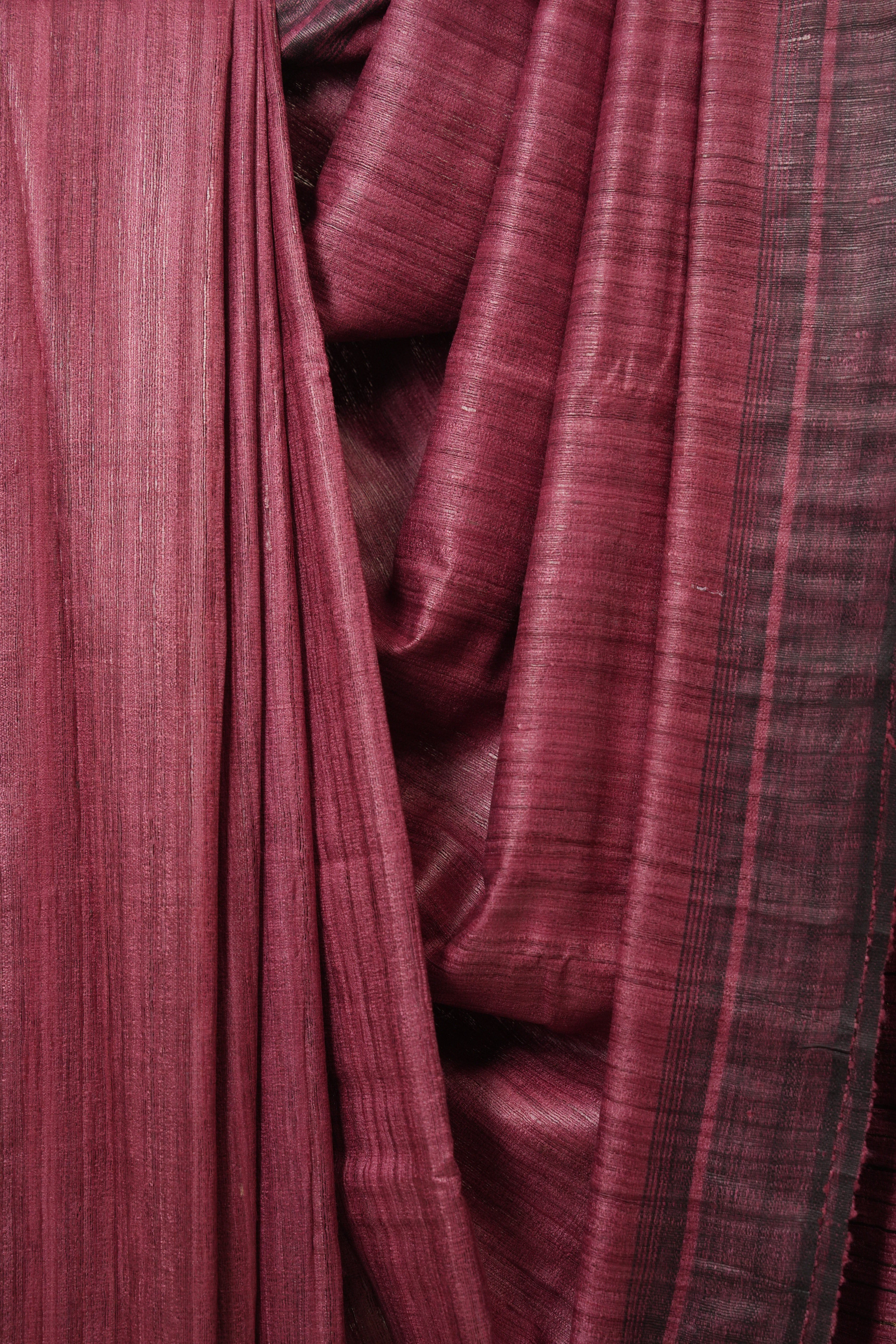 Plum Tussar Silk Saree - SRPTSS1852