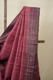 Plum Tussar Silk Saree - SRPTSS1852