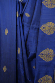 Navy Blue Raw Silk Saree - SRNBRSS1083
