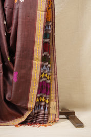 Brown Tussar Silk Saree - SRBTSS1550