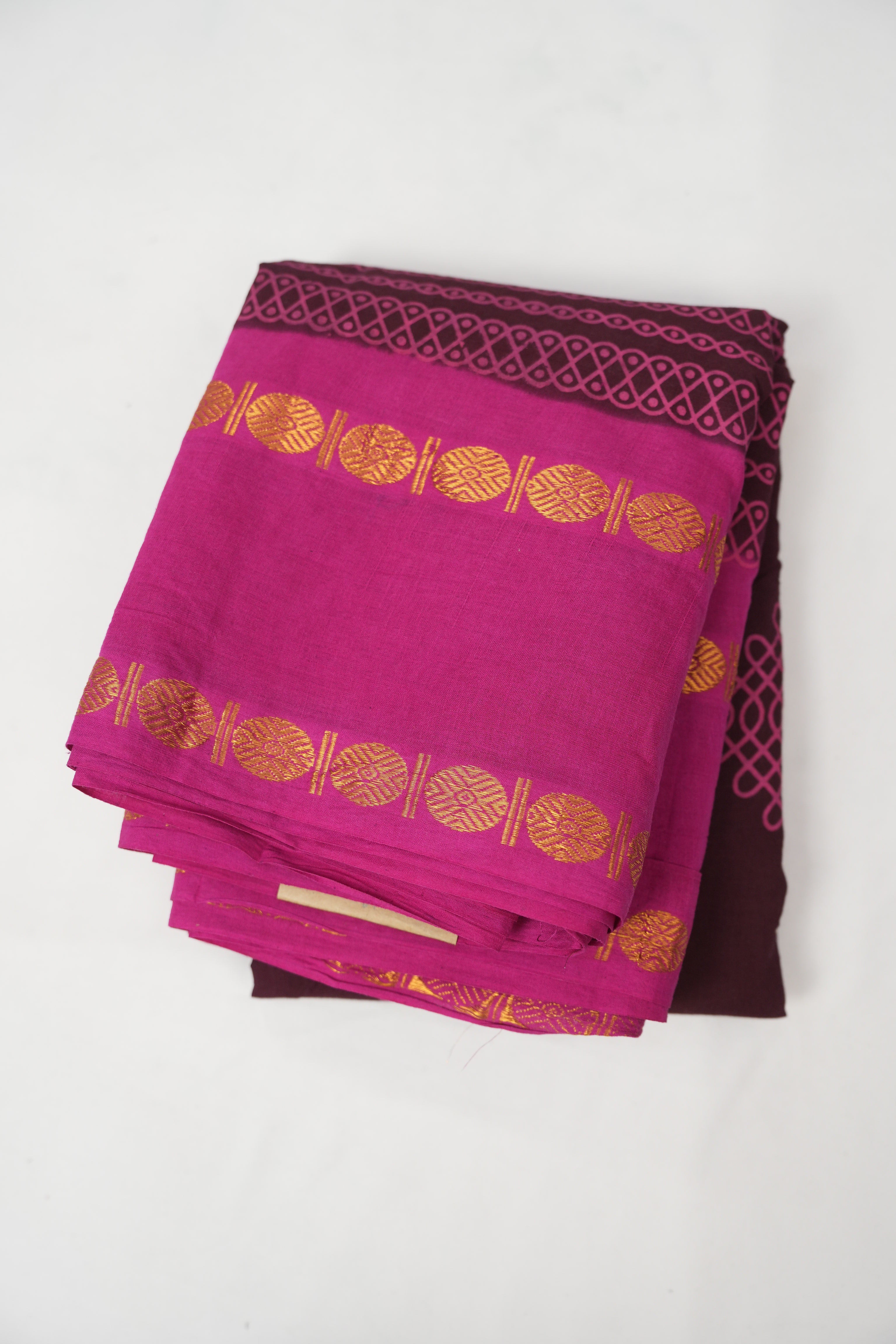 Wine Sungudi Cotton Saree - SRWSCS109