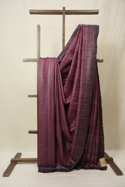 Magenta Tussar Silk Saree - SRMTSS1851