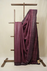 Magenta Tussar Silk Saree - SRMTSS1851