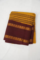 Mustard Yellow Sungudi Cotton Saree - SRMYSCS88