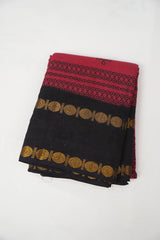 Cherry Red Sungudi Cotton Saree - SRCRSCS87
