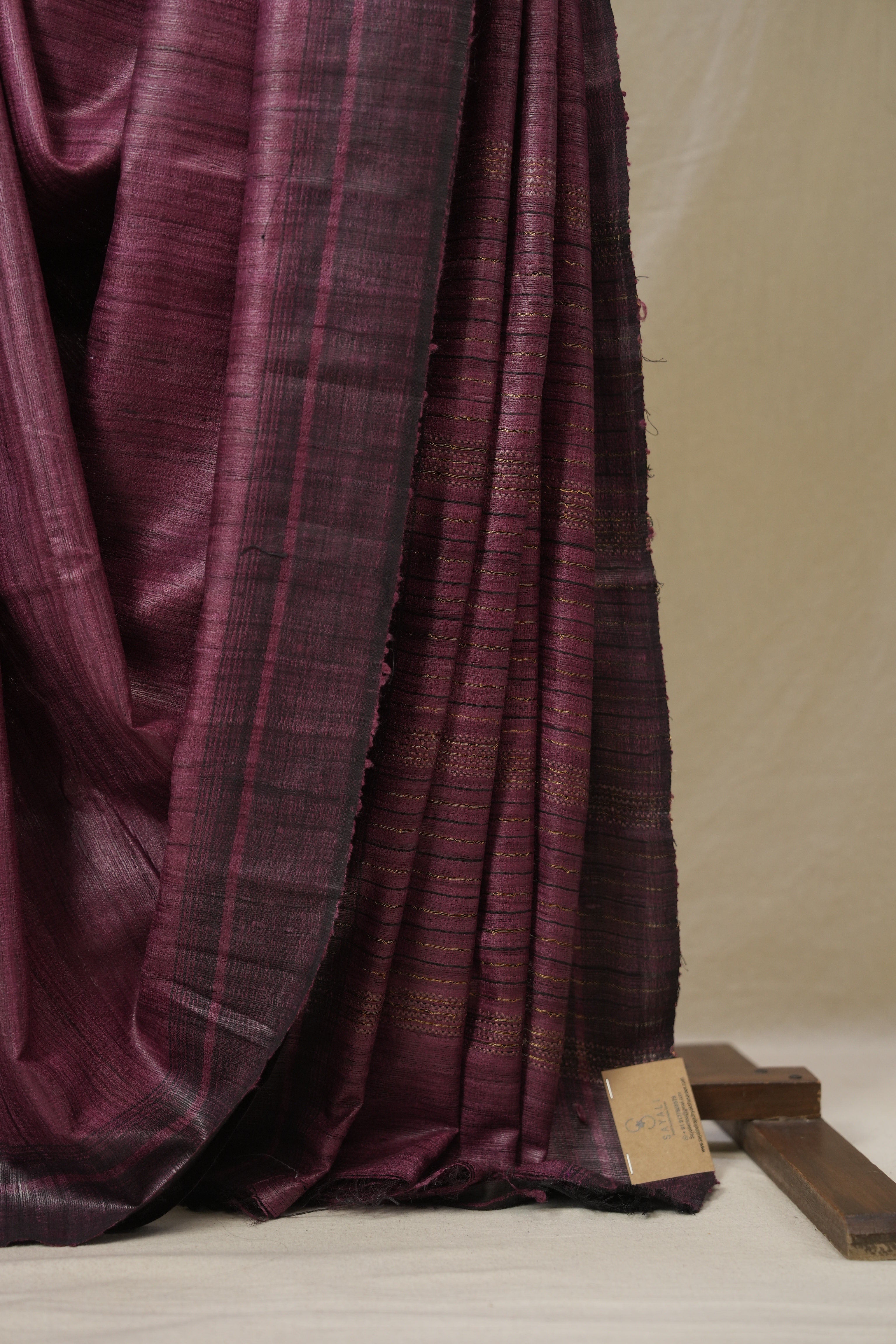 Magenta Tussar Silk Saree - SRMTSS1851