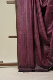 Magenta Tussar Silk Saree - SRMTSS1851