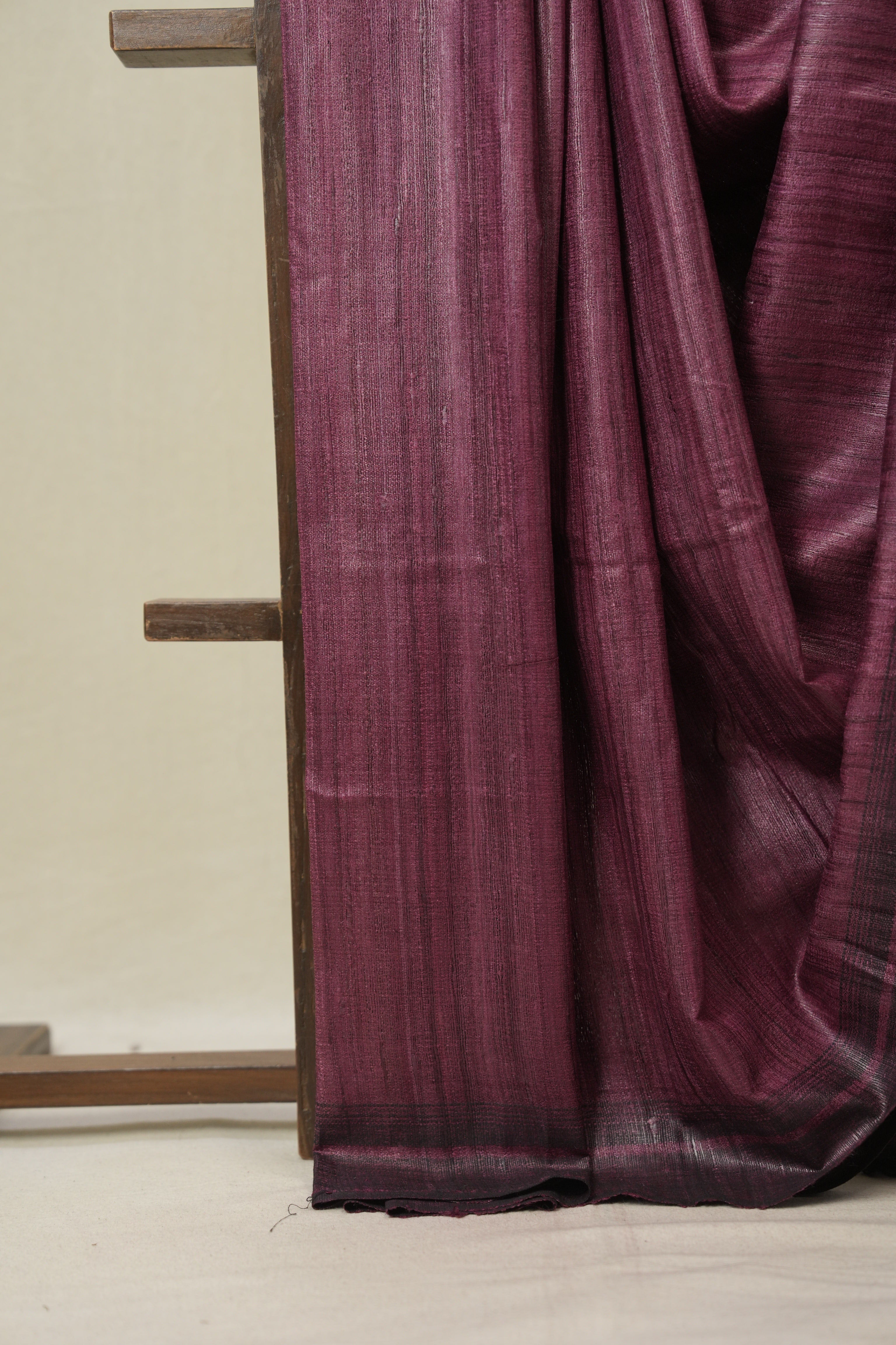 Magenta Tussar Silk Saree - SRMTSS1851