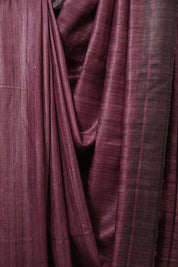 Magenta Tussar Silk Saree - SRMTSS1851