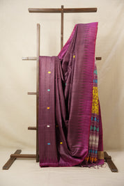 Dusty Pink Gopalpur Tussar Silk Saree - SRDPTSS1549