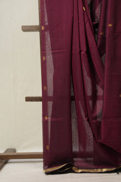 Maroon Maheshwari Saree - SRMMS975