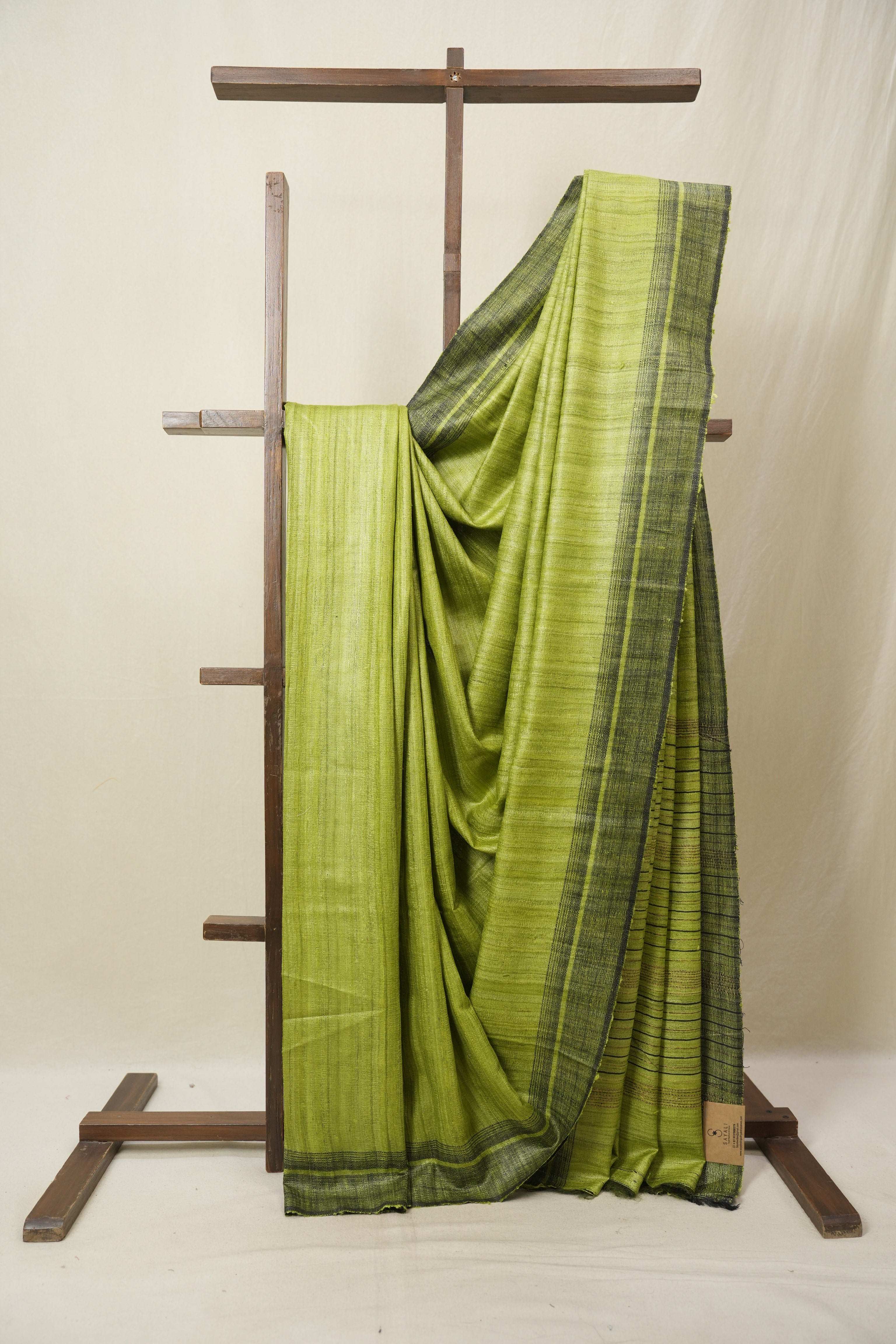 Pista Green Tussar Silk Saree - SRPGTSS1854
