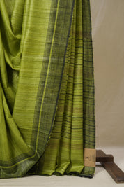 Pista Green Tussar Silk Saree - SRPGTSS1854
