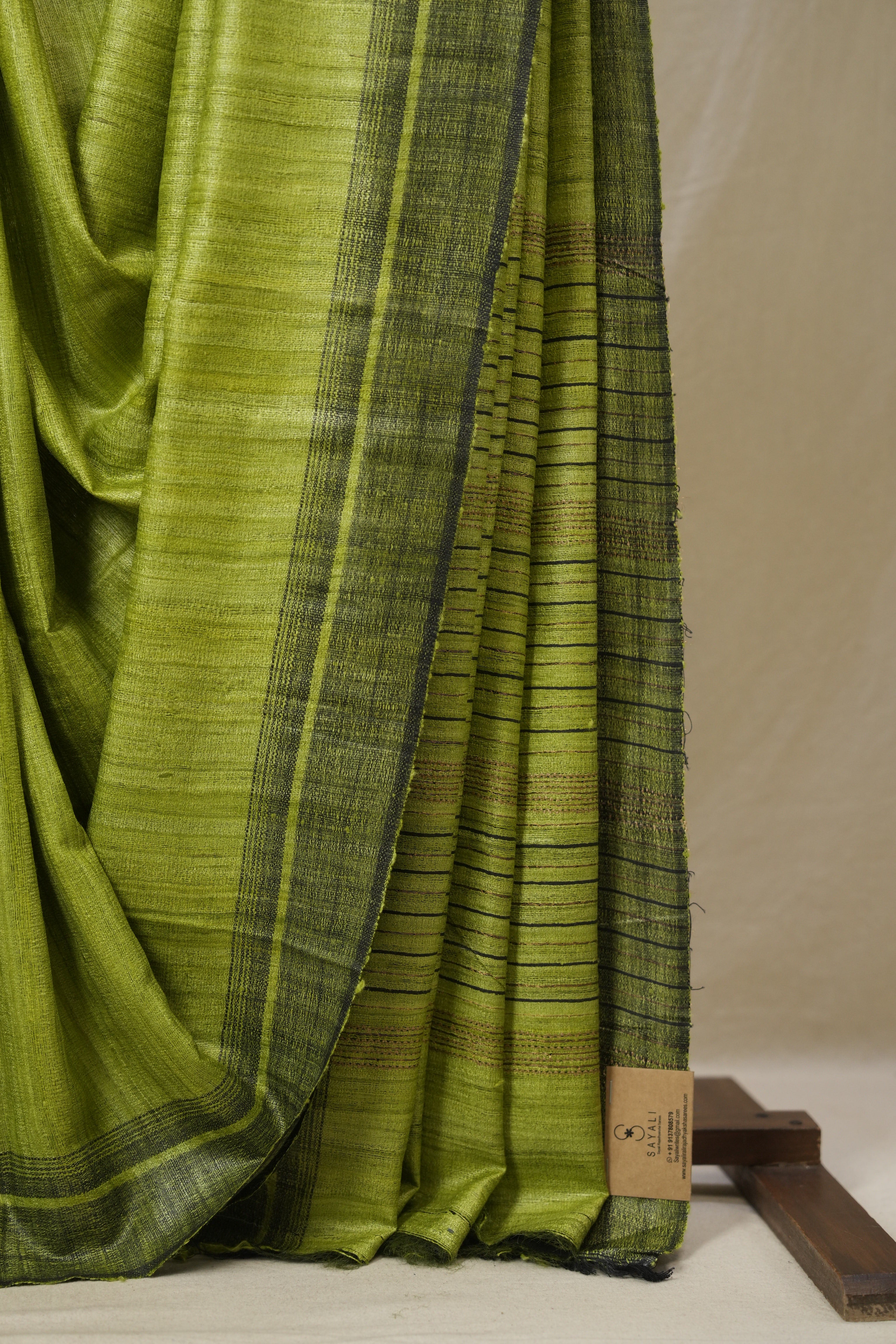 Pista Green Tussar Silk Saree - SRPGTSS1854