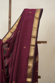 Maroon Maheshwari Saree - SRMMS975