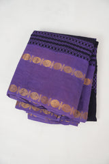 Dark Purple Black Sungudi Cotton Saree - SRDPBSCS97