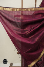 Maroon Maheshwari Saree - SRMMS975