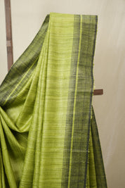 Pista Green Tussar Silk Saree - SRPGTSS1854