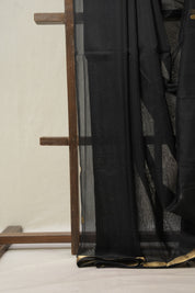 Black Maheshwari Saree - SRBMS972