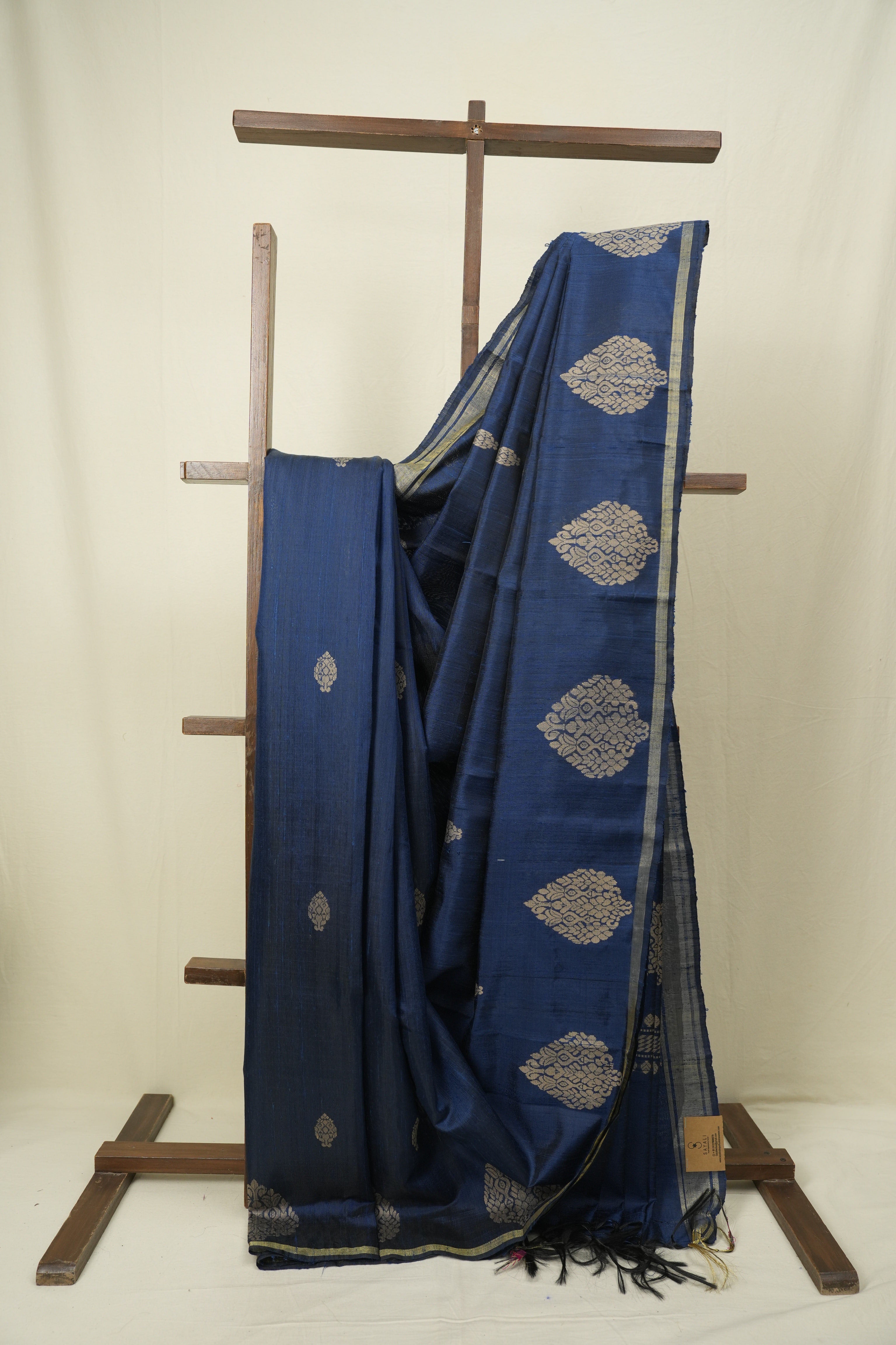 Teal Raw Silk Saree - SRTRSS1076