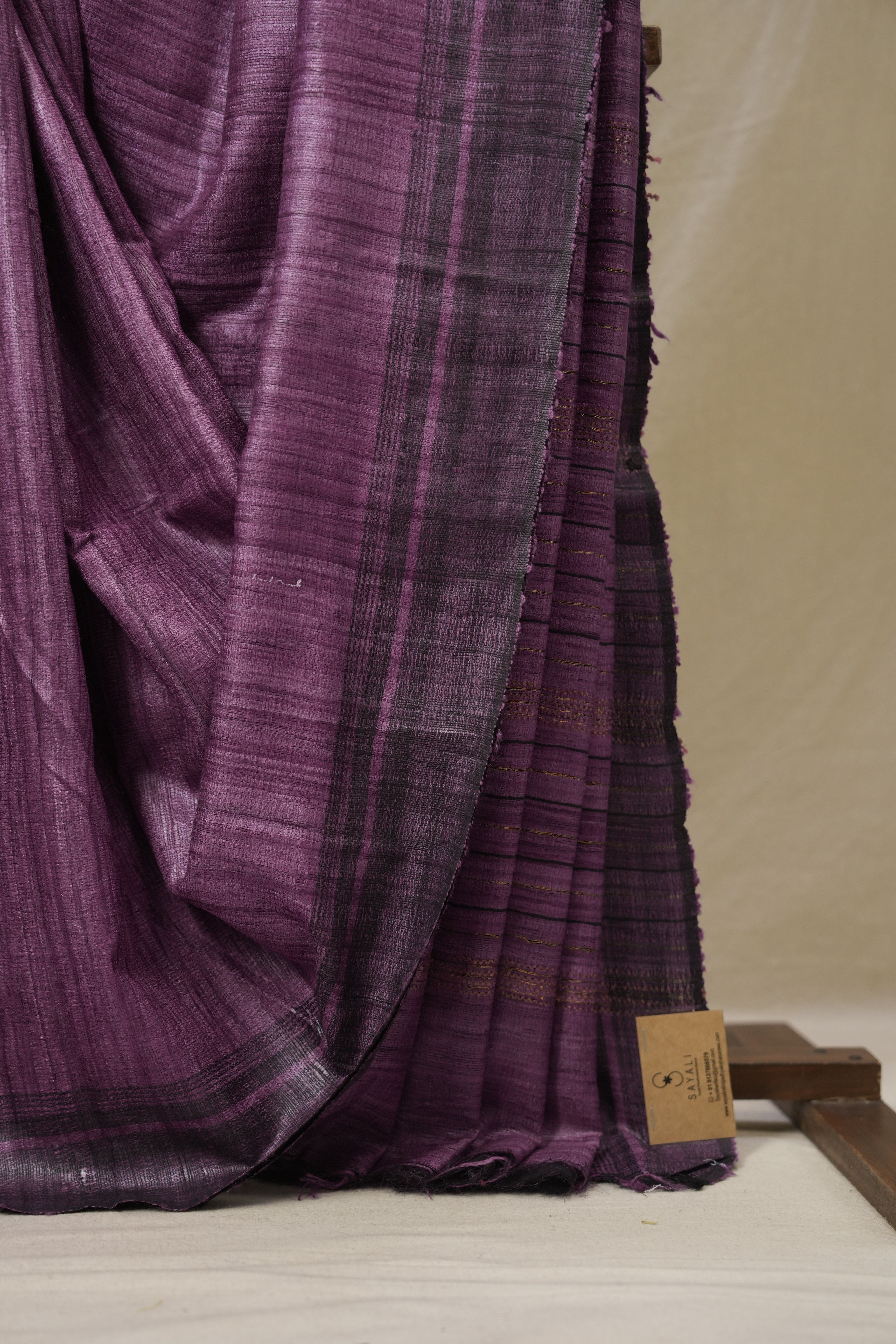Purple Tussar Silk Saree - SRPTSS1853