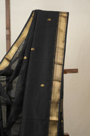 Black Maheshwari Saree - SRBMS972