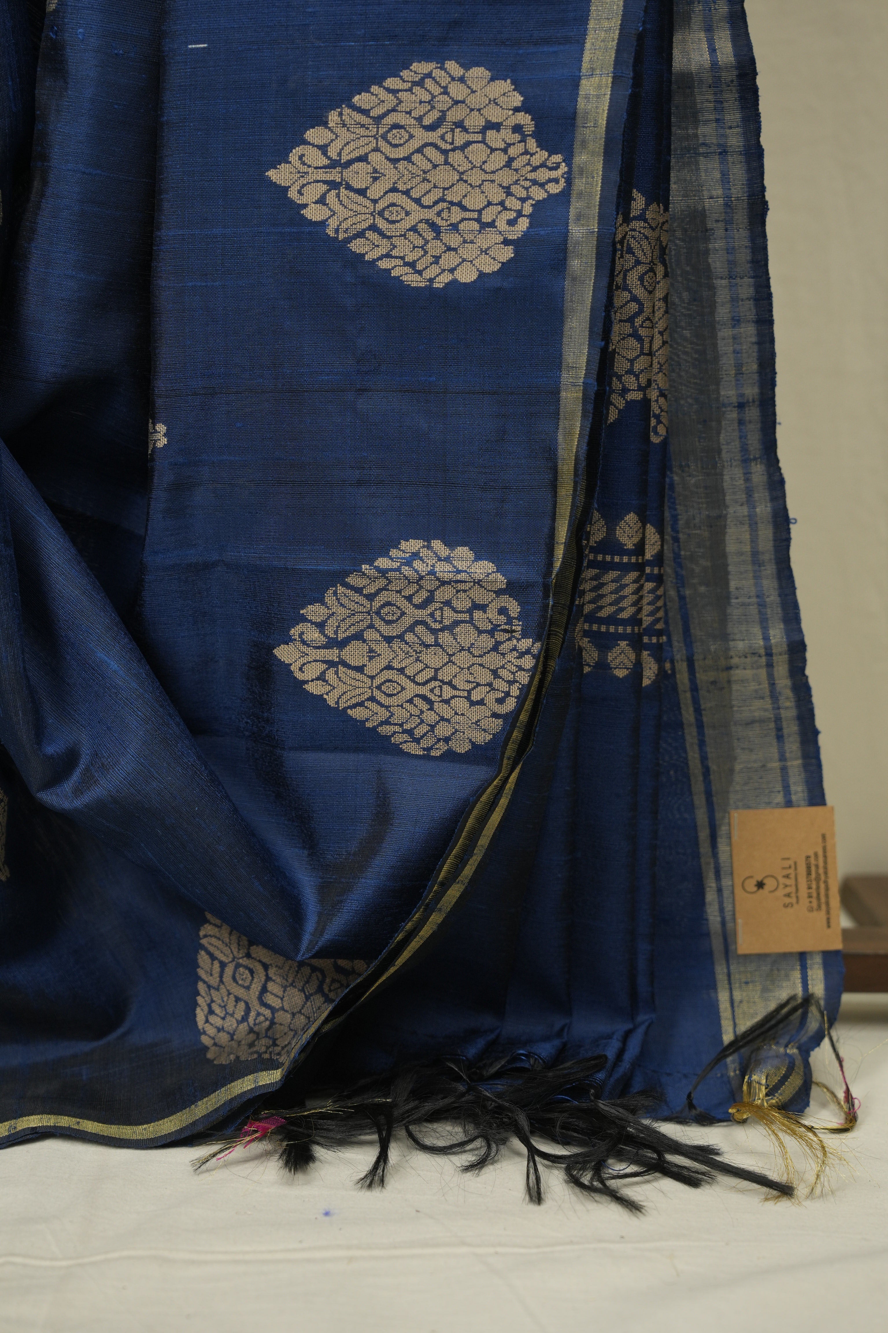 Teal Raw Silk Saree - SRTRSS1076