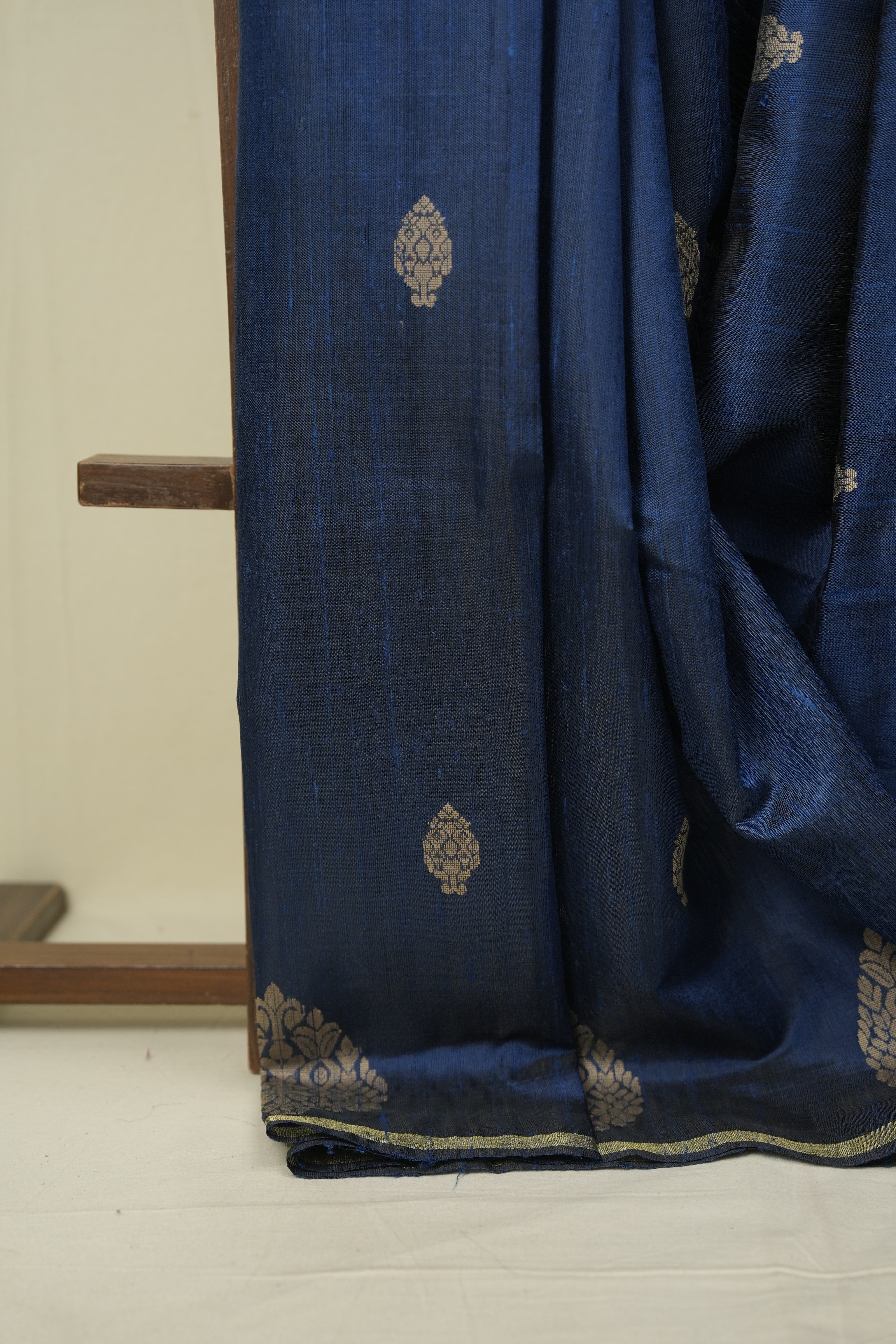 Teal Raw Silk Saree - SRTRSS1076