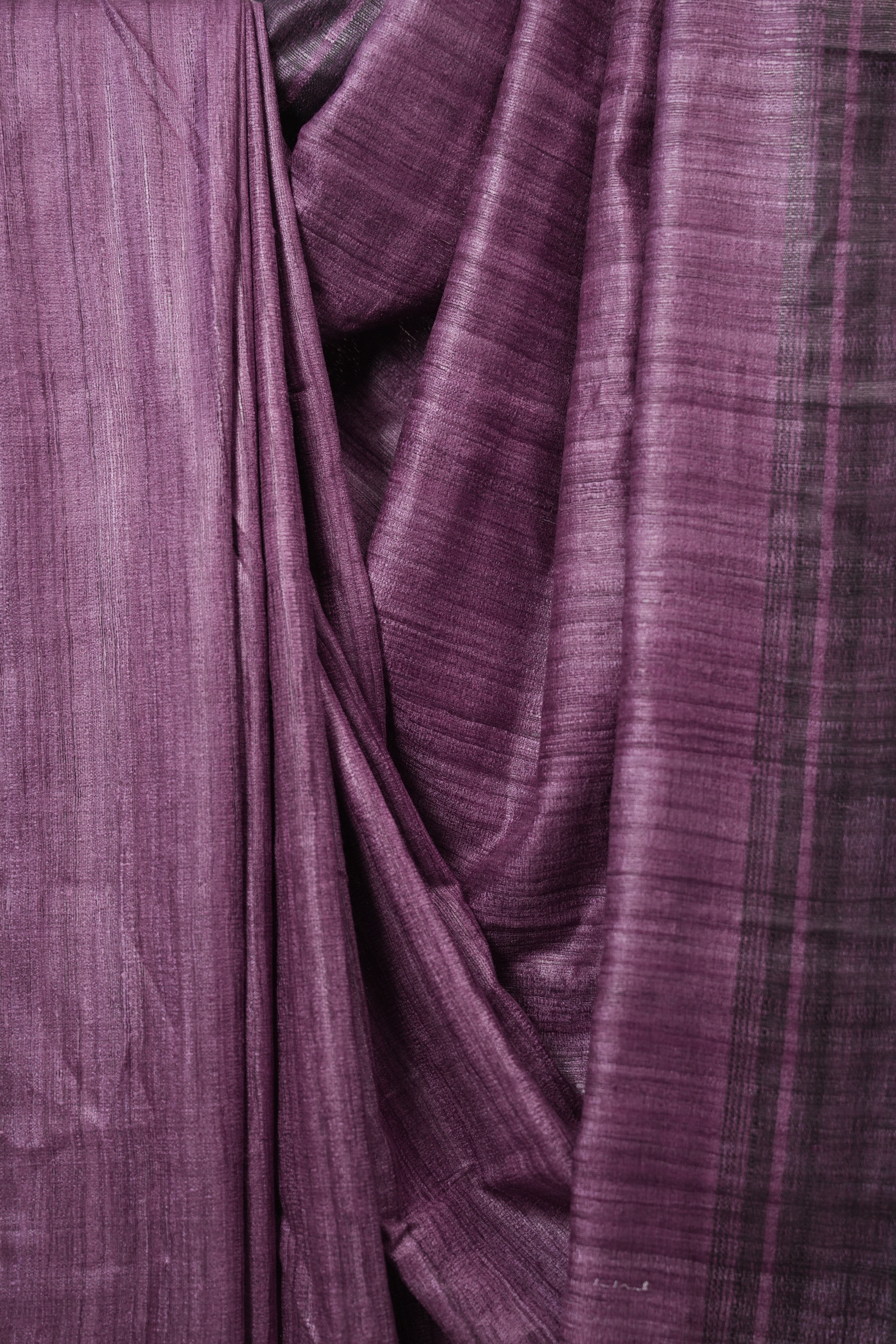 Purple Tussar Silk Saree - SRPTSS1853