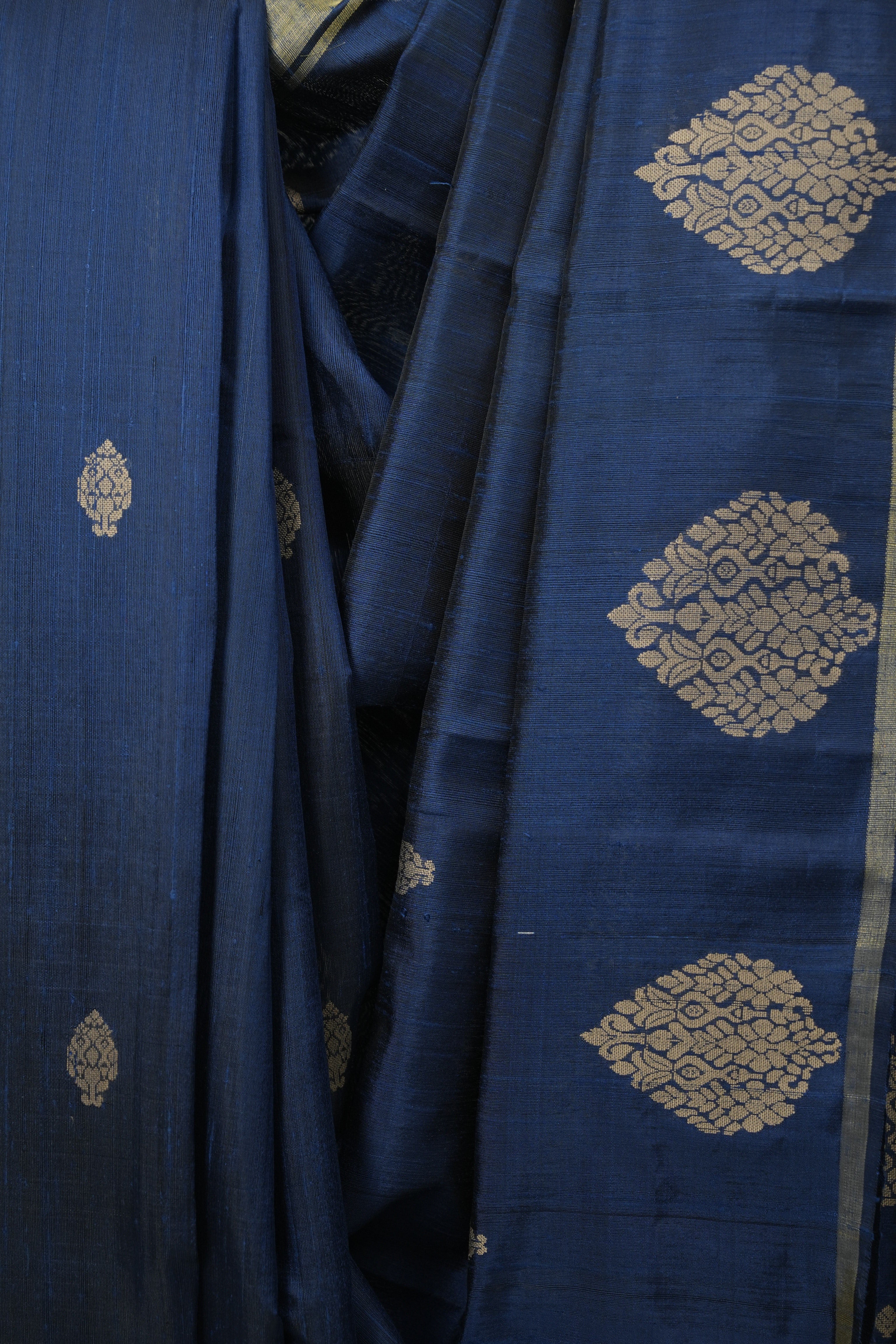 Teal Raw Silk Saree - SRTRSS1076